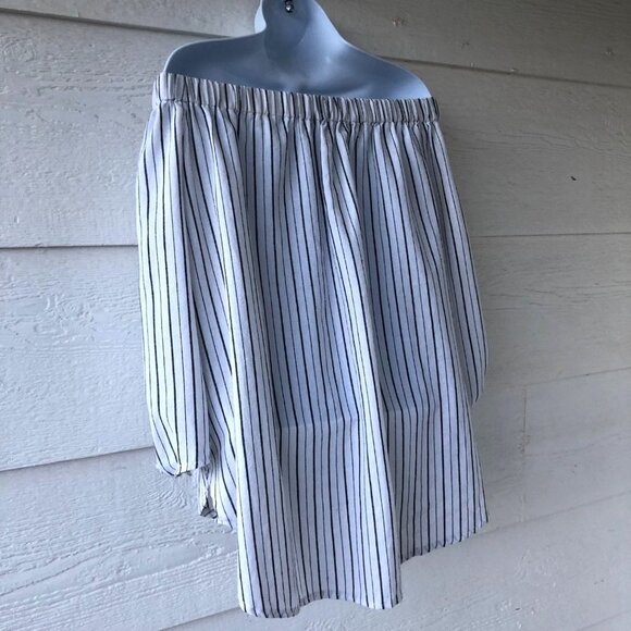 J. Roberts Size Large Off Shoulder 3/4 Tie Sleeve Flowy Boho Top - Picture 9 of 14